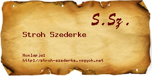Stroh Szederke névjegykártya